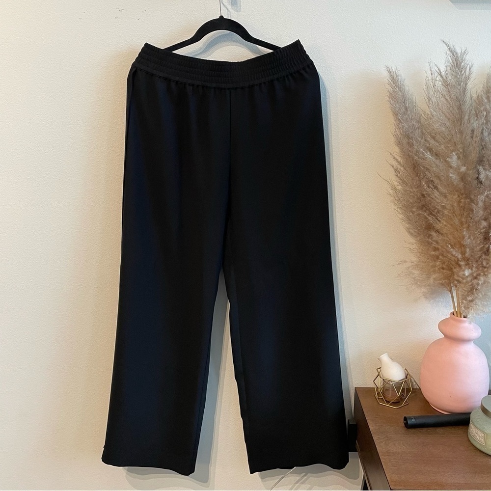 Trouvé  Women's Black Slit Wide Leg Elastic Waistband Casual Dress